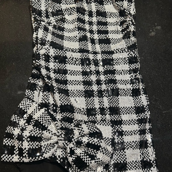 LOVERS + FRIENDS Sala Sequin Mini Dress in Black & White Check from Revolve - Picture 4 of 6